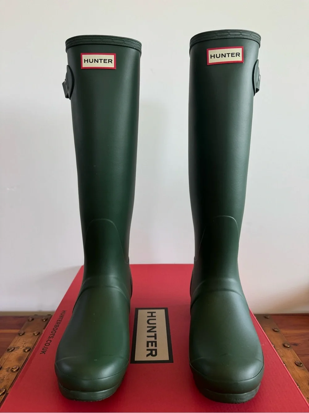 Hunter Original Tall Rain Boots Green Women’s Size 8 Waterproof